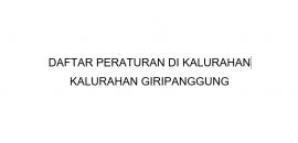 Daftar Peraturan di Kalurahan